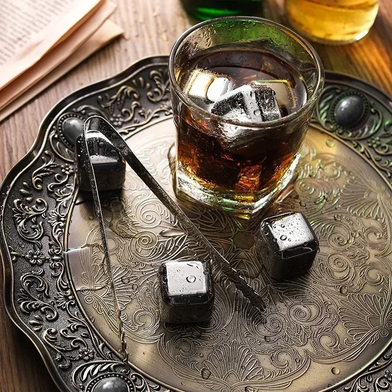 Reusable Ice Cubes 8 Pcs – Stainless Steel Drink Cooler Stones